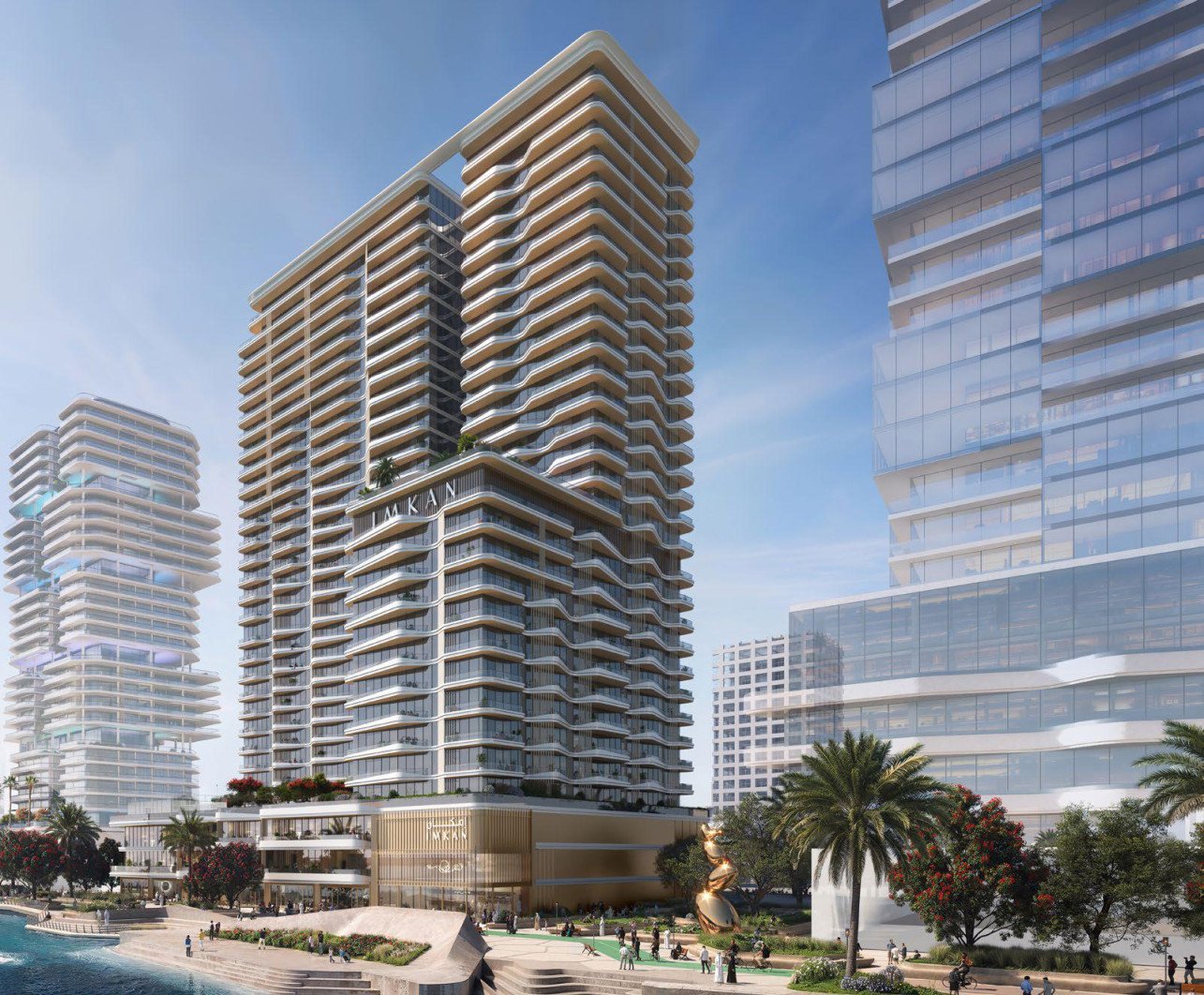 Contemporary façade of Sunstone by IMKAN, Al Reem Island Abu Dhabi newly launched waterfront project.