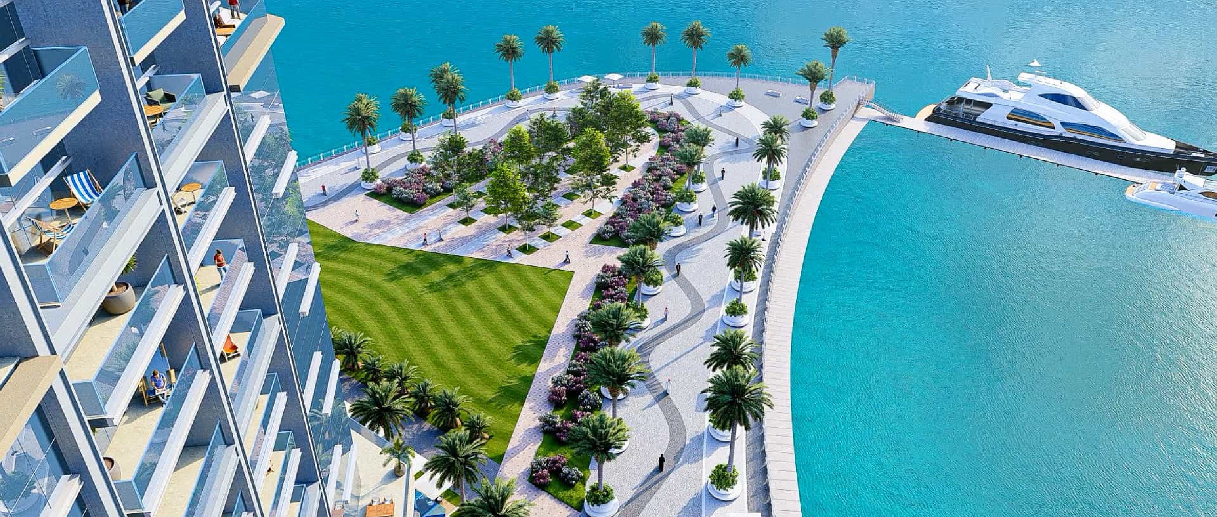 Community amenities and green spaces at Yas Bay Residences Yas Island Abu Dhabi supporting active lifestyle, family living, and premium investment value.
