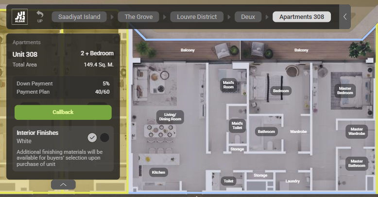 https://saleskiosk.aldar.com/louvre/?state=2B-B_12_WH_VR&lang=en&finishes=white&vr=VR01&theme=dark&tower=2&floor=3&unit=16317